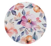 Mouse Pad, Sweet Flower Watercolor Seamless Pattern Round Computer Mousepad Non-Slip Base, Gaming Mouse Mat for Laptop Office Home, 10 x 10 Inch
