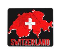 Mouse Pad Switzerland Swiss Flag Map Waterproof Mouse Mat Soft Desk Pad For Desk Laptop Work 25X30Cm
