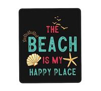 Mouse Pad The Beach Is My Happy Place Desk Mat Soft Mousepad Non-Slip Mouse Mats For Office Home Work 25X30CM