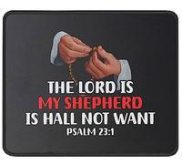 Mouse Pad The Lord Psalm 23:1 Christianty Quotes Religious Verse Faith Inspirational Baptism Desk Mat Comfort Mouse Mats Durable Mousepad For Office Home Work 25X30CM