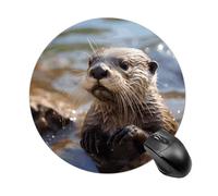 Mouse Pad The Playing Beaver Printed Cute Mousepad with Design Small Non-Slip Rubber Gaming Pads Office Home Pad