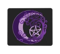 Mouse Pad The Triple Moon Goddess Wiccan Pentagram Mouse Pad With Anti-Slip Rubber Base Desk Mat Improves Speed And Precision For Work Laptop Office 25X30Cm