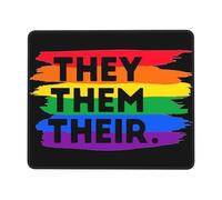 Mouse Pad They Them Their Gender Pronouns Transgender Lbgtq Pride Mouse Mats Non-Slip Desk Mat Comfort Mousepad For Home Work Computers 25X30CM