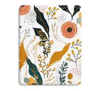 Mouse Pad, Thick Computer Mousepad with Anti-Slip Silicone Base, Soft Memory Foam Filling, Easy Gliding Surface, Cute Mouse Mat for Gaming, Work, Women,11.8"x9.8", Orange Flower