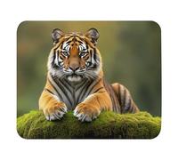 Mouse Pad Tiger Lies On The Moss Desktop Mouse Pad Comfortable Desk Mat Soft For Pc Work Home 25X30Cm