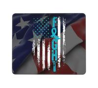 Mouse Pad Tourettes Syndrome Awareness America Flag Ribbon Mouse Mats Non-Slip Mousepad Durable Desk Mat For Office Work Home 25X30CM