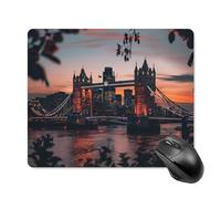 Mouse Pad Tower Bridge The Sunset London England Uk Stitched Edges Mousepad Non-Slip Mouse Mat For Home Office Pc 25X30cm