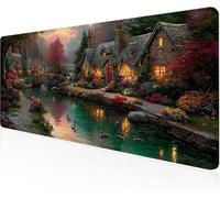 Mouse Pad Town Gaming Mouse Pad Creek Large Desk Mat 1600x800x3mm,Work From Home Essentials Non-Slip Rubber Base Special Textured Water-Resistant Surface Wear-Resistant For Office PC,Laptop Y1-290
