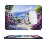 Mouse Pad Town Scenery Small Mouse Mat 18x22 cm with Stitched Edge, Waterproof Mousepad Smooth Surface Premium-Textured Mousepad with Non-Slip Rubber Base, for PC Laptop Office small Desk Mat uk-1056