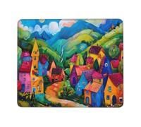 Mouse Pad Town Small Mouse Mat 42 x 35cm with Non-Slip Rubber Base, Waterproof Mousepad, Gaming Mousemat for Women Kids Men Laptops Keyboard Tray Home Traveling Office Accessories D-937
