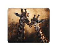 Mouse Pad Two Giraffes Together Mouse Mat Computer Gaming Mouses Pad with Anti-Slip Rubber Base Washable Mouses Mat for Laptop Computer Mats for Office Gaming 9.4"x7.9"