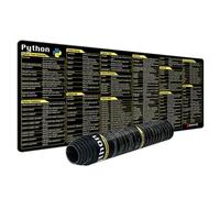 Mouse Pad, Unique Desk Mouse Mat with Built-in Python/JAVA Cheat Sheet - Easy to Clean Mouse and Keyboard Pad with Comprehensive Python Shortcut