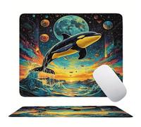 Mouse Pad Universe Whale, Mini Gaming Mouse Pad 340x280mm, Non-Slip Rubber Base for Stable Grip on Smooth Surfaces, Improved Precision and Speed, with Anti-Fray Stitched Edges Gifts for Men s0z-301