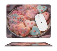 Mouse Pad Valentine's Day Cookies Mouse Mat Washable Non-slip Mouses Mats for Man Woman Laptop Gaming Desk Pad Desktop Protector Mat for Office Home Work