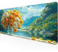 Mouse Pad Vase Gaming Mouse Pad Landscape Large Desk Mat 1000x400x3mm,Work From Home Essentials Non-Slip Rubber Base Special Textured Water-Resistant Surface Wear-Resistant Desk Matt For Laptop Y1-658