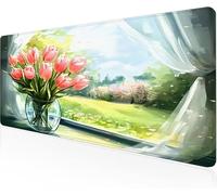 Mouse Pad Vase Gaming Mouse Pad Landscape Large Desk Mat 1200x600x3mm,Work From Home Essentials Non-Slip Rubber Base Special Textured Water-Resistant Surface Wear-Resistant Desk Matt For Laptop Y1-922