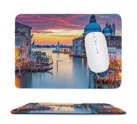 Mouse Pad Venice Water City Small Mouse Mat 42x35 cm with Stitched Edge, Waterproof Mousepad Smooth Surface Mousepad with Non-Slip Rubber Base, for PC Laptop Office Small Desk Mat, Gifts uk-1004