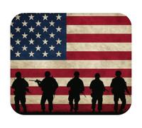 Mouse Pad Veteran Soldiers USA Flag Rustic Tattered Desk Pad Office 25x30CM