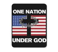 Mouse Pad Vintage One Nation Under God American Flag Stitched Edges Mouse Mat Waterproof Desk Pad For Home Office Desk 25X30Cm