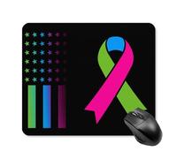 Mouse Pad Vintage Rare Disease Awareness Stitched Edges Mouse Mat Wear Resistant Desk Pad For Home Pc Desk 25X30Cm