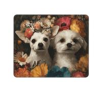 Mouse Pad Washable Computer Mouse Mat with Non-Slip Rubber Base Little Flower Dog Mouse Pad Gaming Mouse Mat Non-Slip Rubber Funny Mousepad for Computer Laptop Gamer 7.9x9.4 inch