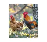Mouse Pad Washable Computer Mousepad with Non-Slip Rubber Base Beautiful Rooster Hen Mouse Mat for Laptop Desk Accessories Mat Gaming Mousepad for Office Table Computer Home 25x30 cm