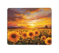 Mouse Pad Washable Computer Mousepad with Non-Slip Rubber Base Beautiful Sunflower Field Sunset Mouse Mat for Laptop Desk Accessories Mat Gaming Mousepad for Office Table Computer Home 7.9 x 9.5 in