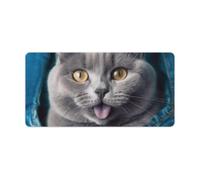 Mouse Pad Washable Computer Mousepad with Non-Slip Rubber Base Blue Cat Sticking Out Tongue Mouse Mat for Laptop Desk Accessories Mat Gaming Mousepad for Office Table Computer Home 30x60cm