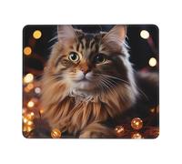 Mouse Pad Washable Computer Mousepad with Non-Slip Rubber Base Cat hanging Christmas lights Mouse Mat for Laptop Desk Accessories Mat Gaming Mousepad for Office Table Computer Home 7.9 x 9.5 in