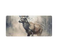 Mouse Pad Washable Computer Mousepad with Non-Slip Rubber Base Deer Jumping Painting Mouse Mat for Laptop Desk Accessories Mat Gaming Mousepad for Office Table Computer Home 40x90cm