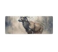 Mouse Pad Washable Computer Mousepad with Non-Slip Rubber Base Deer Jumping Painting Mouse Mat for Laptop Desk Accessories Mat Gaming Mousepad for Office Table Computer Home 30x80cm