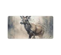 Mouse Pad Washable Computer Mousepad with Non-Slip Rubber Base Deer Jumping Painting Mouse Mat for Laptop Desk Accessories Mat Gaming Mousepad for Office Table Computer Home 30x60cm