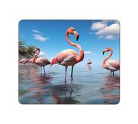Mouse Pad Washable Computer Mousepad with Non-Slip Rubber Base Flock of Pink Flamingos on The Beach Mouse Mat for Laptop Desk Accessories Mat Gaming Mousepad for Office Table Computer Home 25x30 cm
