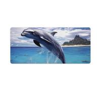 Mouse Pad Washable Computer Mousepad with Non-Slip Rubber Base Jumping Whales Mouse Mat for Laptop Desk Accessories Mat Gaming Mousepad for Office Table Computer Home 40x90cm