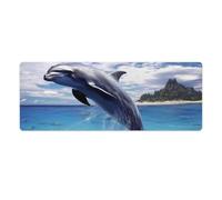 Mouse Pad Washable Computer Mousepad with Non-Slip Rubber Base Jumping Whales Mouse Mat for Laptop Desk Accessories Mat Gaming Mousepad for Office Table Computer Home 30x80cm