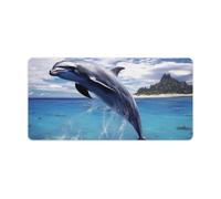 Mouse Pad Washable Computer Mousepad with Non-Slip Rubber Base Jumping Whales Mouse Mat for Laptop Desk Accessories Mat Gaming Mousepad for Office Table Computer Home 30x60cm