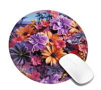 Mouse Pad Washable Computer Mousepad with Non-Slip Rubber Base Orange and purple flowers Mouse Mat for Laptop Desk Accessories Mat Gaming Mousepad for Office Table Computer Home 4 PCS