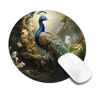 Mouse Pad Washable Computer Mousepad with Non-Slip Rubber Base Peacock on the Tree Mouse Mat for Laptop Desk Accessories Mat Gaming Mousepad for Office Table Computer Home 4 PCS