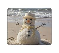 Mouse Pad Washable Computer Mousepad with Non-Slip Rubber Base Sand Snowman on Beach Mouse Mat for Laptop Desk Accessories Mat Gaming Mousepad for Office Table Computer Home 7.9 x 9.5 in