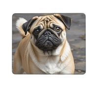 Mouse Pad Waterproof Computer Mousepad with Non-Slip Rubber Base Animal Pug Dog Mouse Pad Laptop Desk Pad Washable Gaming Mouse Mat for Laptop Office Home 8.3 x 10.3 in