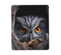 Mouse Pad Waterproof Gaming Mousepad with Non-Slip Rubber Base A gray owl pokes its head out of a tree hole Mouse Mat Computer Mousepad for Laptop Washable Desk Mat for Office Table Home 25x30 cm
