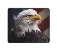 Mouse Pad Waterproof Gaming Mousepad with Non-Slip Rubber Base American Bald Eagle Mouse Mat Square Computer Mousepad for Laptop Washable Desk Mat for Office Table Home 25x30 cm
