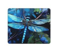 Mouse Pad Waterproof Gaming Mousepad with Non-Slip Rubber Base Art Blue Dragonfly Mouse Mat Square Computer Mousepad for Laptop Washable Desk Mat for Office Table Home 25x30 cm