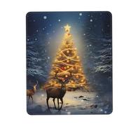 Mouse Pad Waterproof Gaming Mousepad with Non-Slip Rubber Base Christmas Tree and Deer Mouse Mat Computer Mousepad for Laptop Washable Desk Mat for Office Table Home 25x30 cm