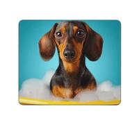 Mouse Pad Waterproof Gaming Mousepad with Non-Slip Rubber Base Dachshund Dog Mouse Mat Square Computer Mousepad for Laptop Washable Desk Mat for Office Table Home 25x30 cm