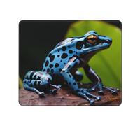 Mouse Pad Waterproof Gaming Mousepad with Non-Slip Rubber Base Dart Frog Blue Mouse Mat Square Computer Mousepad for Laptop Washable Desk Mat for Office Table Home 25x30 cm