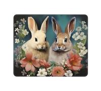 Mouse Pad Waterproof Gaming Mousepad with Non-Slip Rubber Base Easter bunny Mouse Mat Square Computer Mousepad for Laptop Washable Desk Mat for Office Table Home 25x30 cm