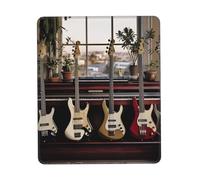Mouse Pad Waterproof Gaming Mousepad with Non-Slip Rubber Base Guitar Bass Music Musical Instruments Mouse Mat Computer Mousepad for Laptop Washable Desk Mat for Office Table Home 25x30 cm