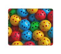 Mouse Pad Waterproof Gaming Mousepad with Non-Slip Rubber Base Pickleball Balls Colors Pattern Mouse Mat Square Computer Mousepad for Laptop Washable Desk Mat for Office Table Home 25x30 cm