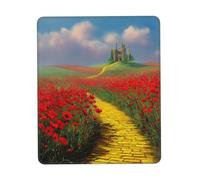 Mouse Pad Waterproof Gaming Mousepad with Non-Slip Rubber Base Poppies Field Yellow Brick Road Mouse Mat Computer Mousepad for Laptop Washable Desk Mat for Office Table Home 25x30 cm